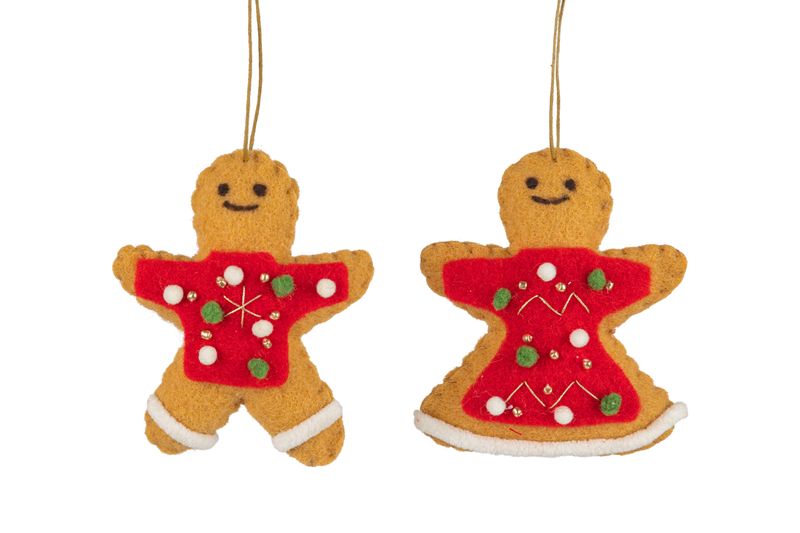 2 Asst&#39;d felt hot chocolate mug ornament, red, 4.75 in  8