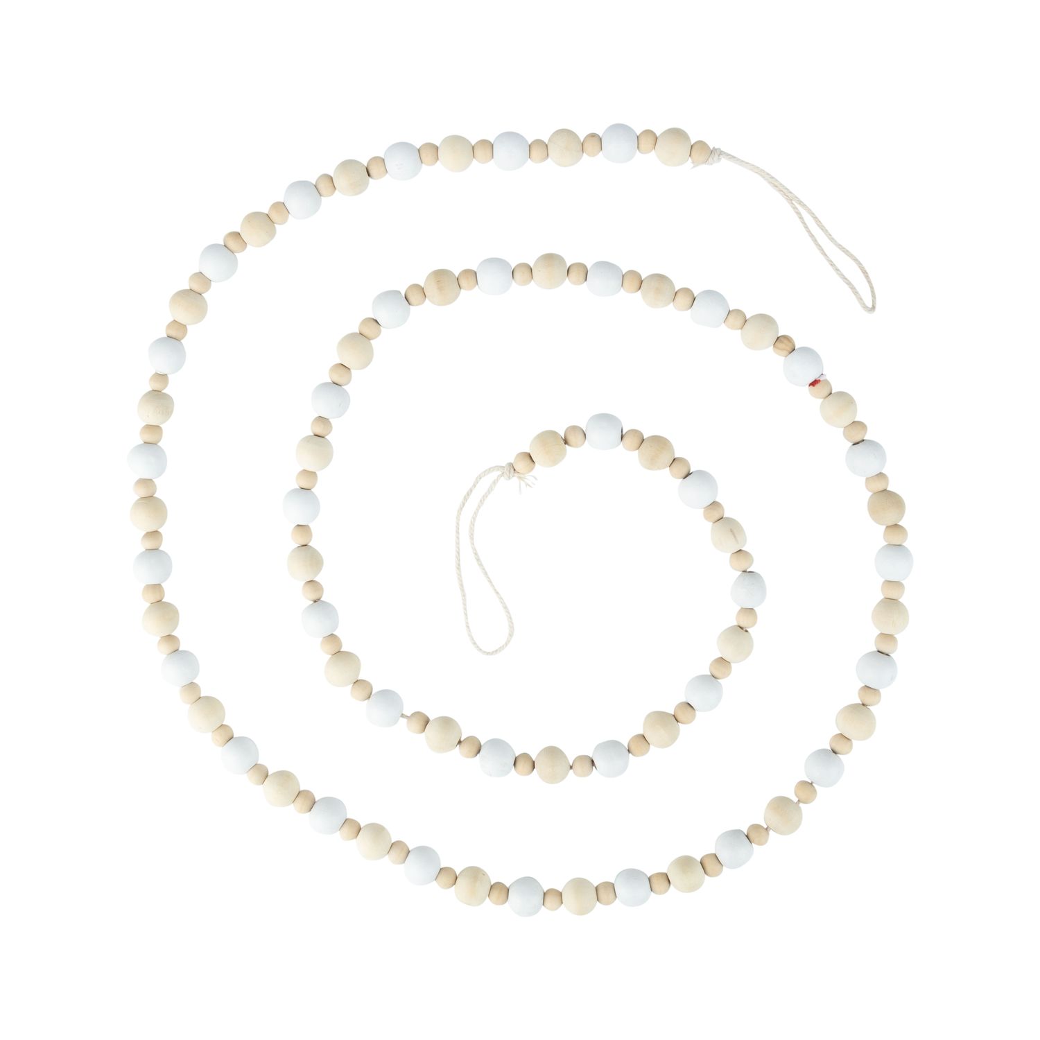 White and natural wood bead garland, 70 in  12
