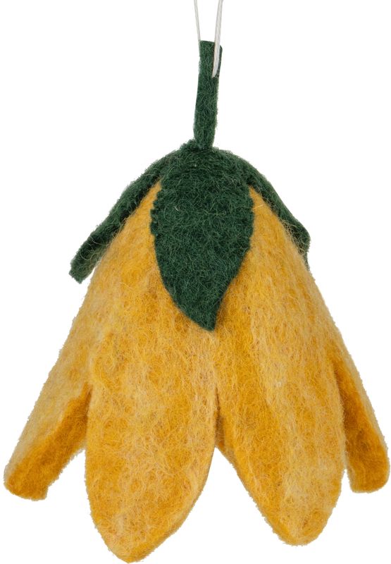 Felt flower shape egg cozy/ornament, pale yellow 4 in  12       