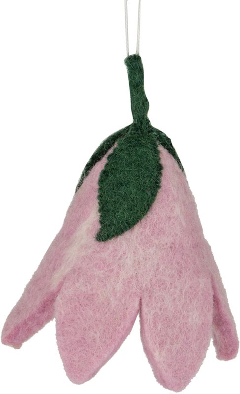 Felt flower shape egg cozy/ornament, pale pink, 4 in  12       