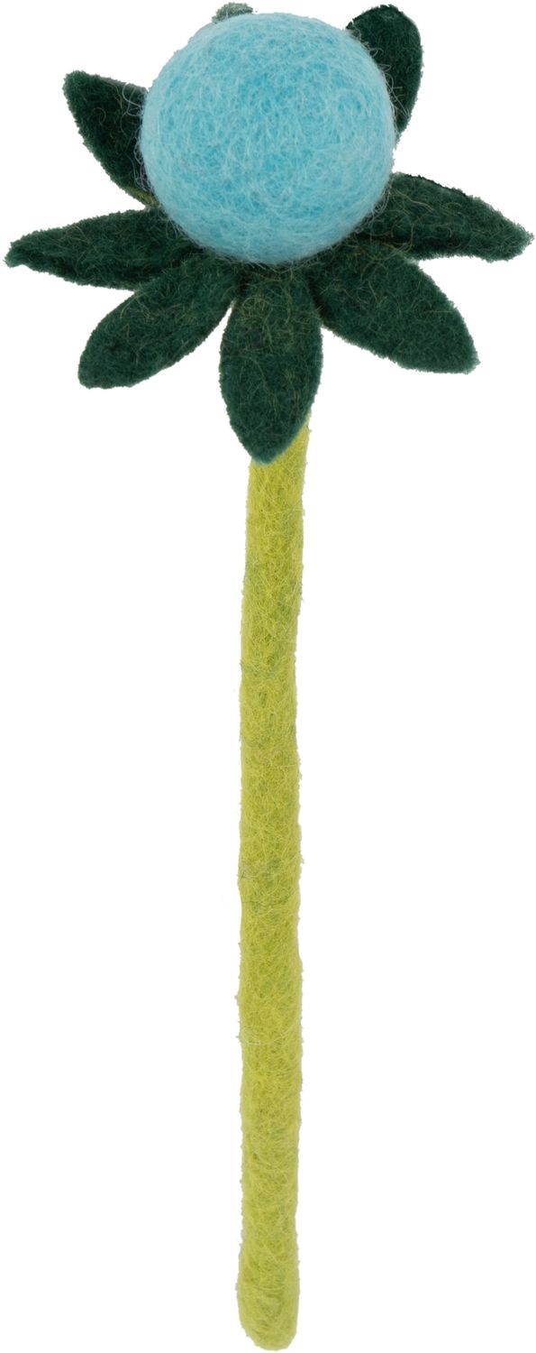 Felt stem, pale blue bud with green petals, 7.5 in  12       