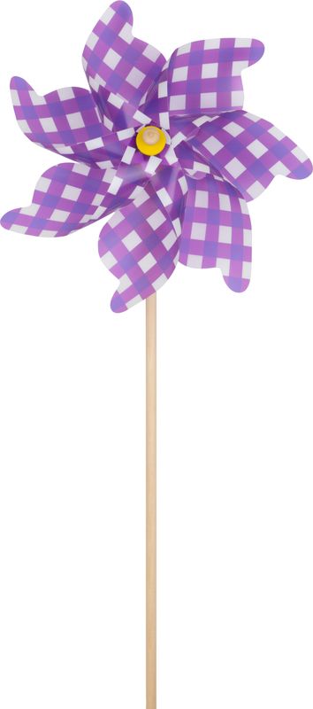 Purple plastic pinwheel with white polka dots, 36 in  12       