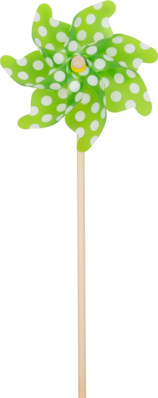 Green plastic pinwheel with white polka dots, 21 in  24       
