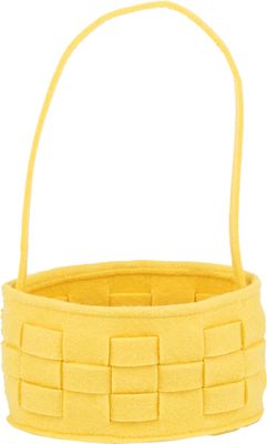Felt woven Easter basket, yellow, 9x6 in  12       