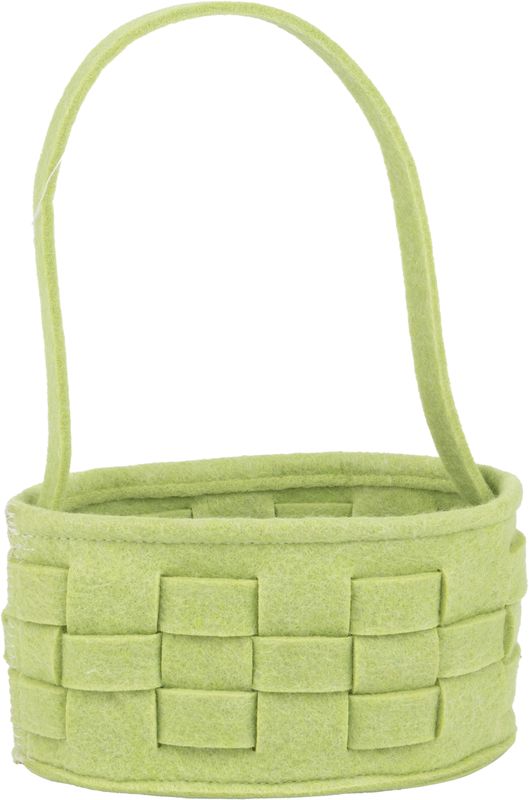 Felt woven Easter basket, green, 9x6 in  12       