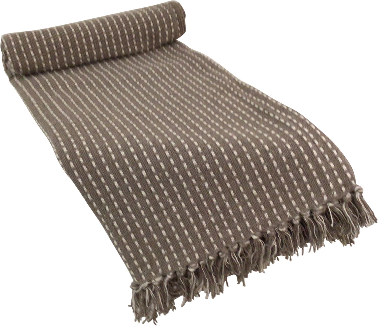 Pick stitch woven throw, taupe 80% cotton, 20% polyester, 50x60 in  4              