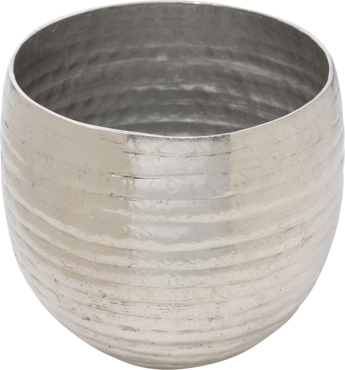 Hammered aluminum bowl, silver finish, 6.3x5.5 in  4           