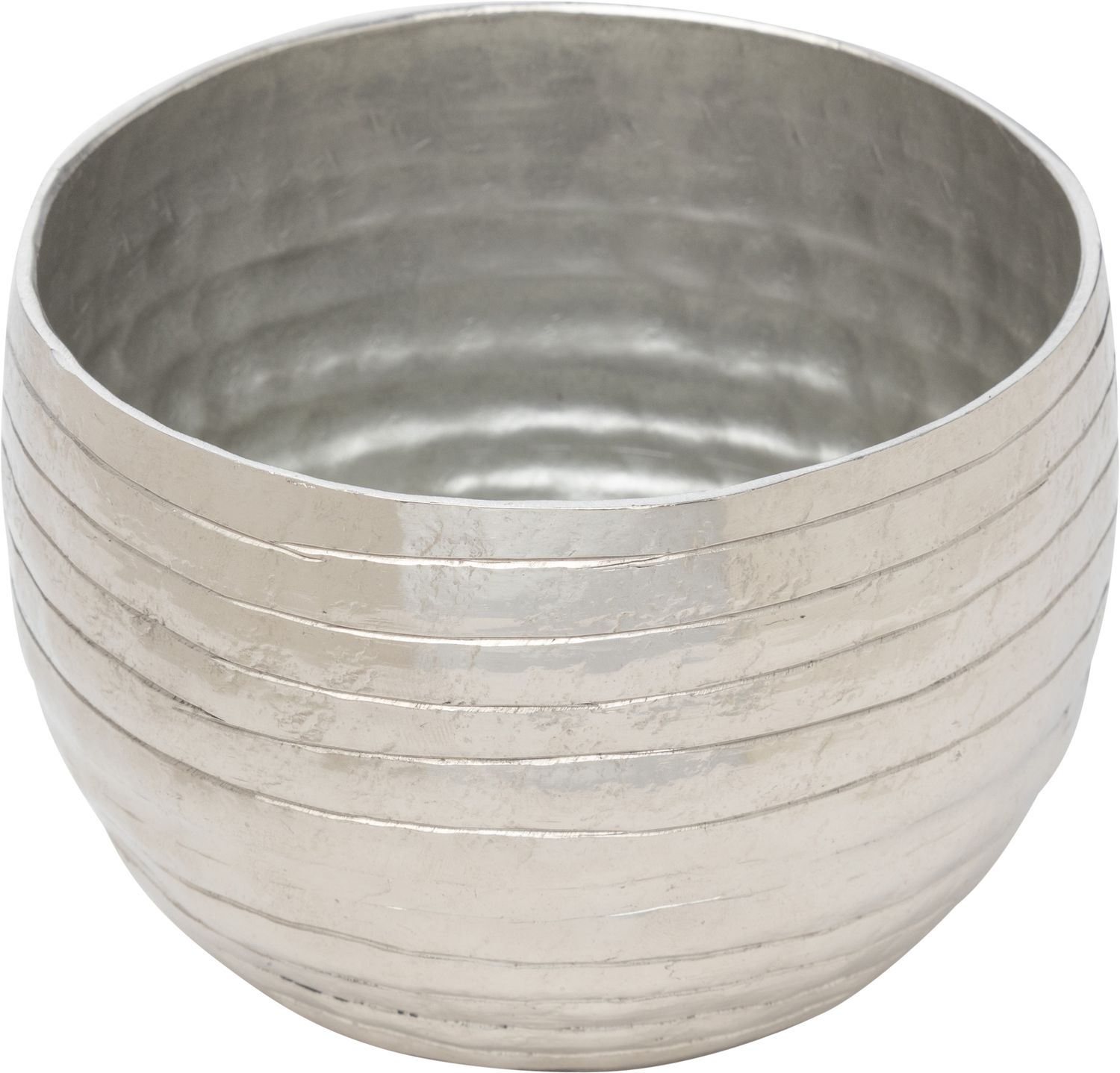 Hammered aluminum bowl, silver finish, 5x3.5 in  4           