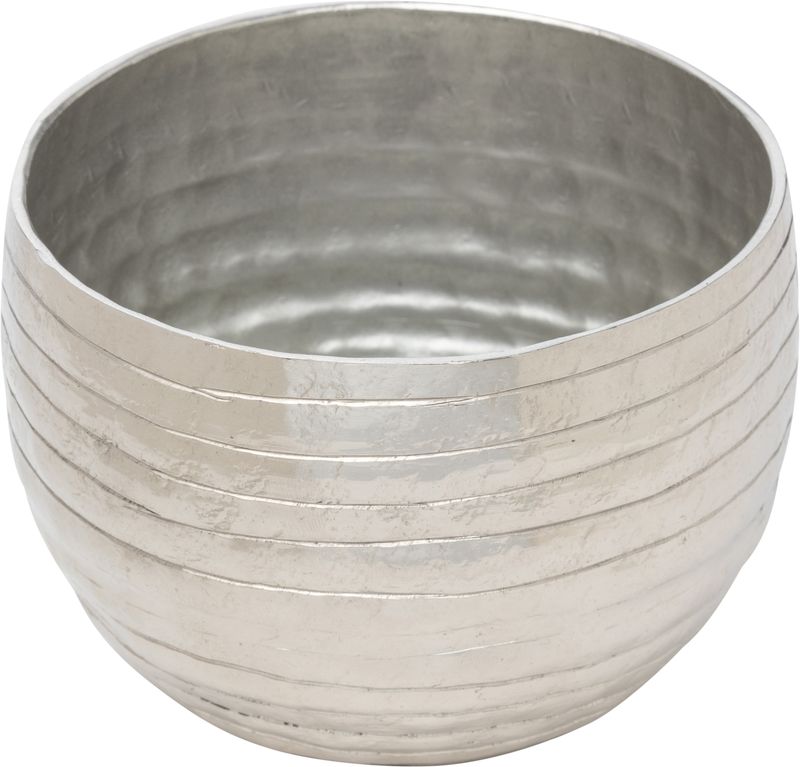 Hammered aluminum bowl, silver finish, 5x3.5 in  4           