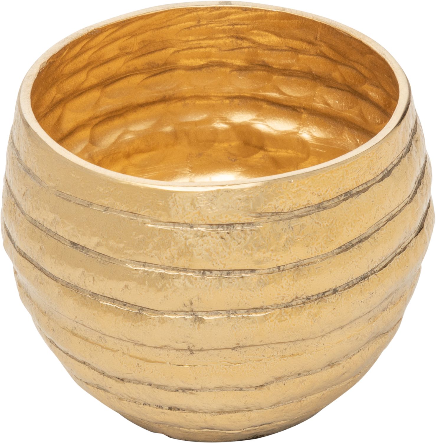 Hammered aluminum round decorative bowl, gold finish, 3x2.5 in  4           
