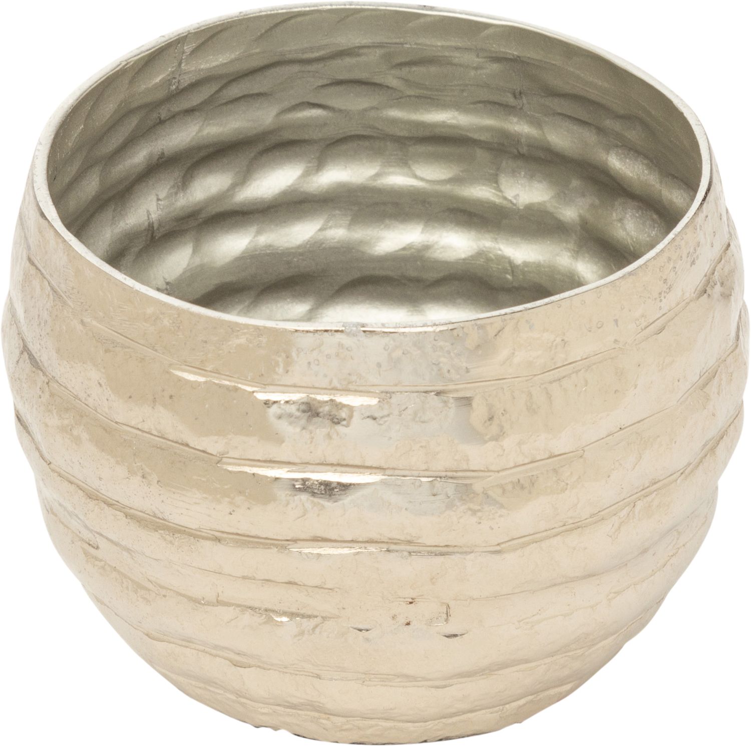 Hammered aluminum round decorative bowl, silver finish, 3x2.5 in  4           