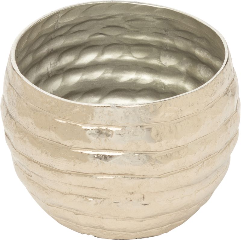 Hammered aluminum round decorative bowl, silver finish, 3x2.5 in  4           