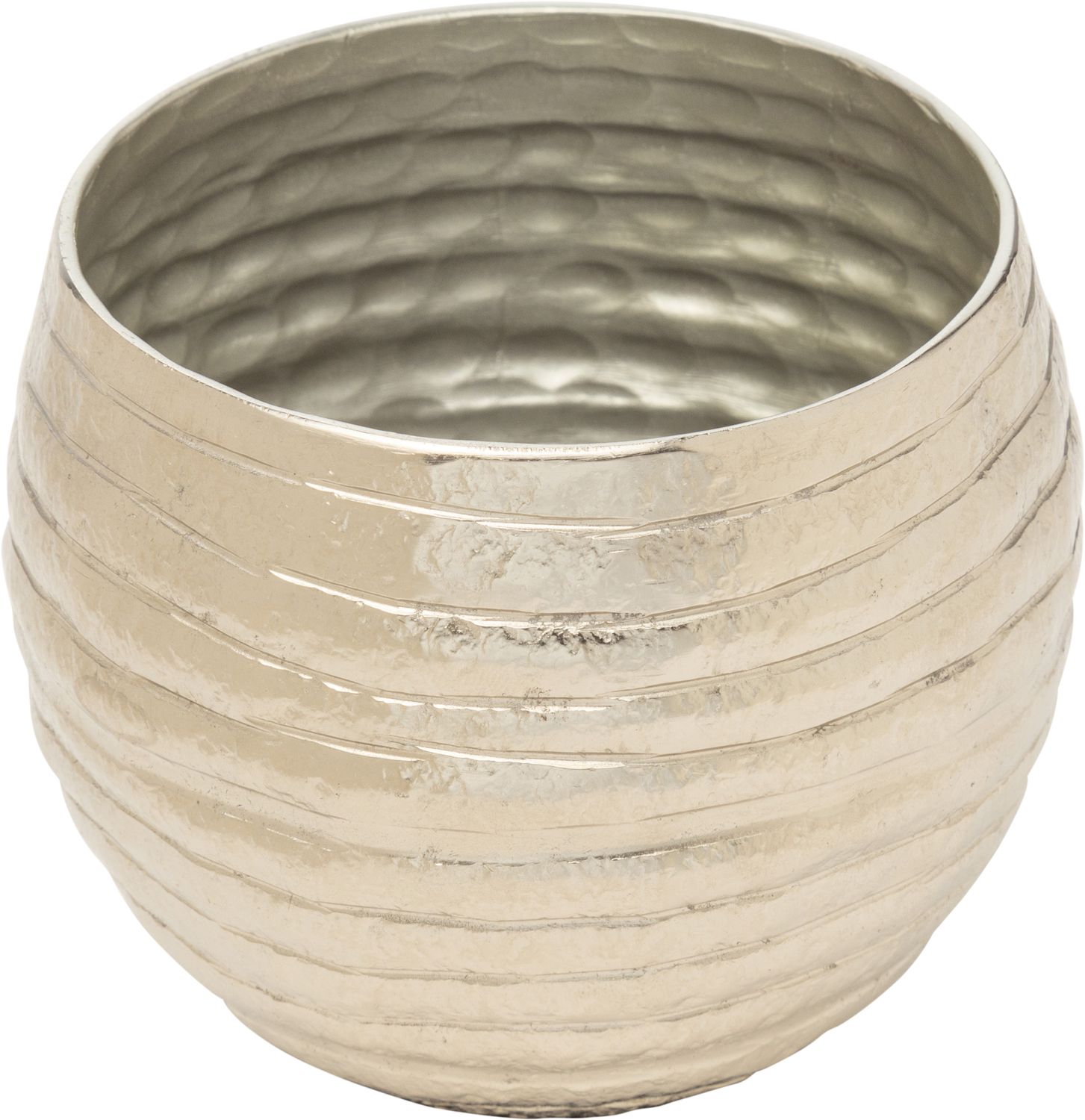 Hammered aluminum round decorative bowl, silver finish, 4x3.5 in  4           