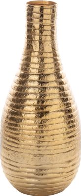 Hammered aluminum tall vase gold finish, 12.5x5 in  2           
