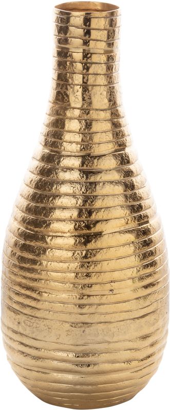 Hammered aluminum tall vase gold finish, 12.5x5 in  2           