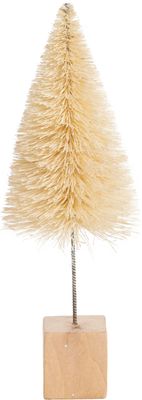 Natural bristle tree on wood block base, 7 in   12   
