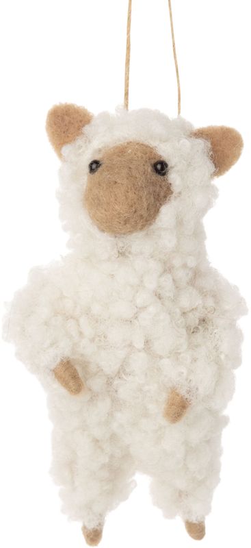 Wooly standing sheep ornament, off white, 4.75 in  6
