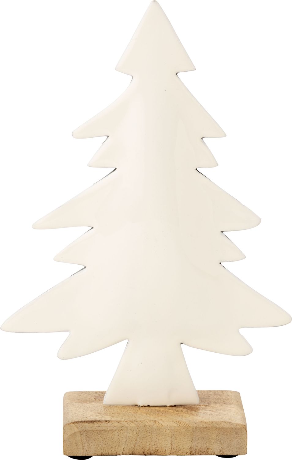 White enamel table top tree on wood base, 8.5 in  6