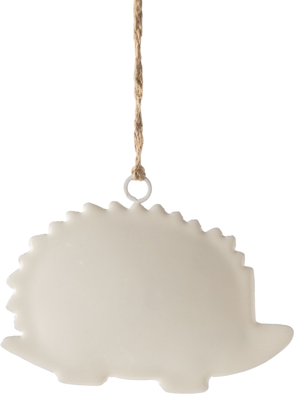 White enamel hedge hog ornament, 4 in   12
