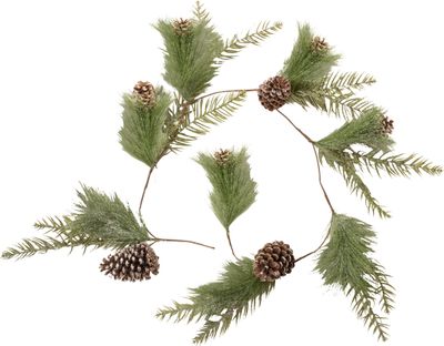 Faux frosted pine and natural pine cone garland, 60 in  4