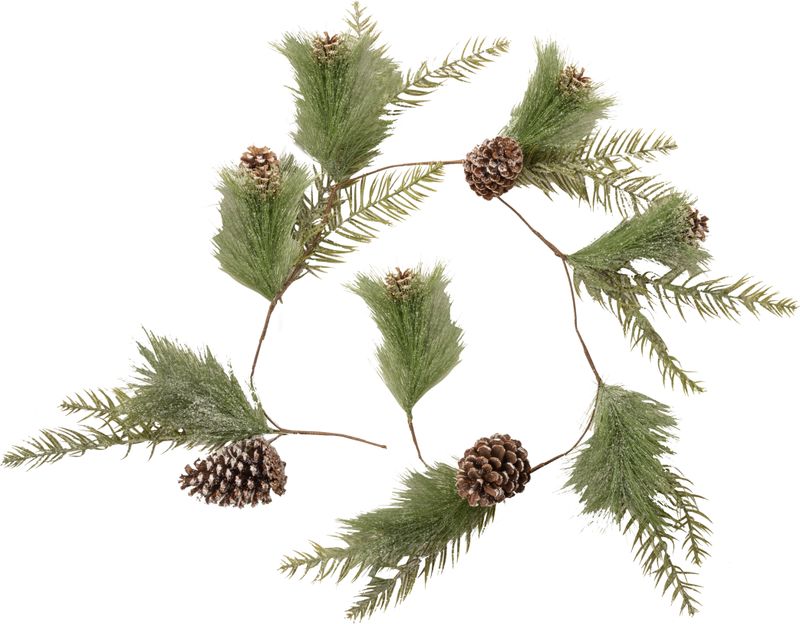 Faux frosted pine and natural pine cone garland, 60 in  4