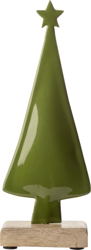 Green enamel metal tree table piece, 8.5 in  4