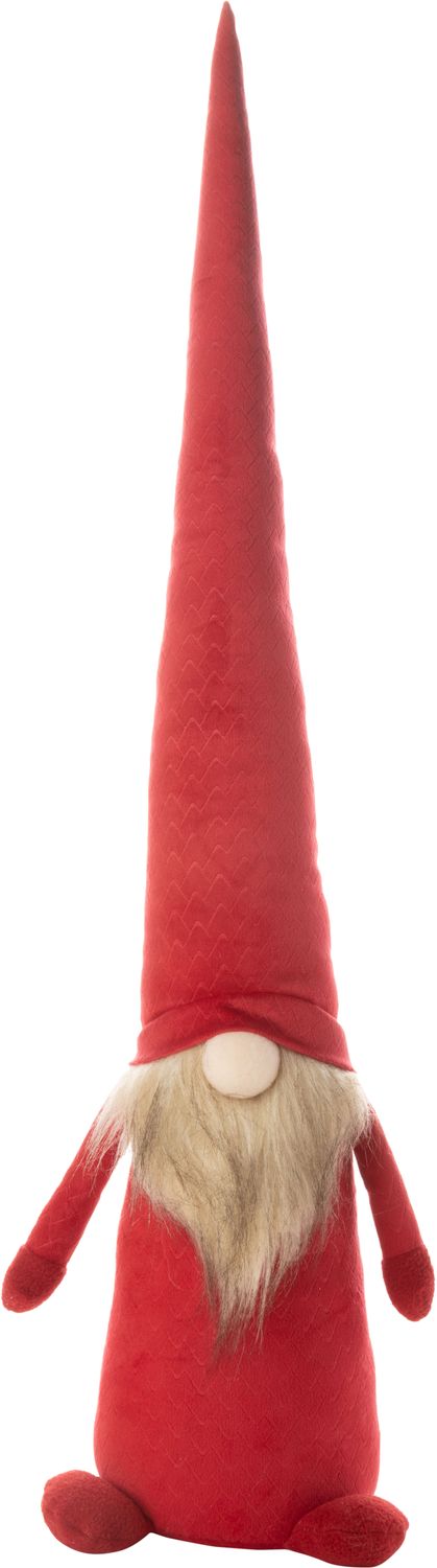 Red velvet Gnome with extra tall hat table pieces, 29 in  4