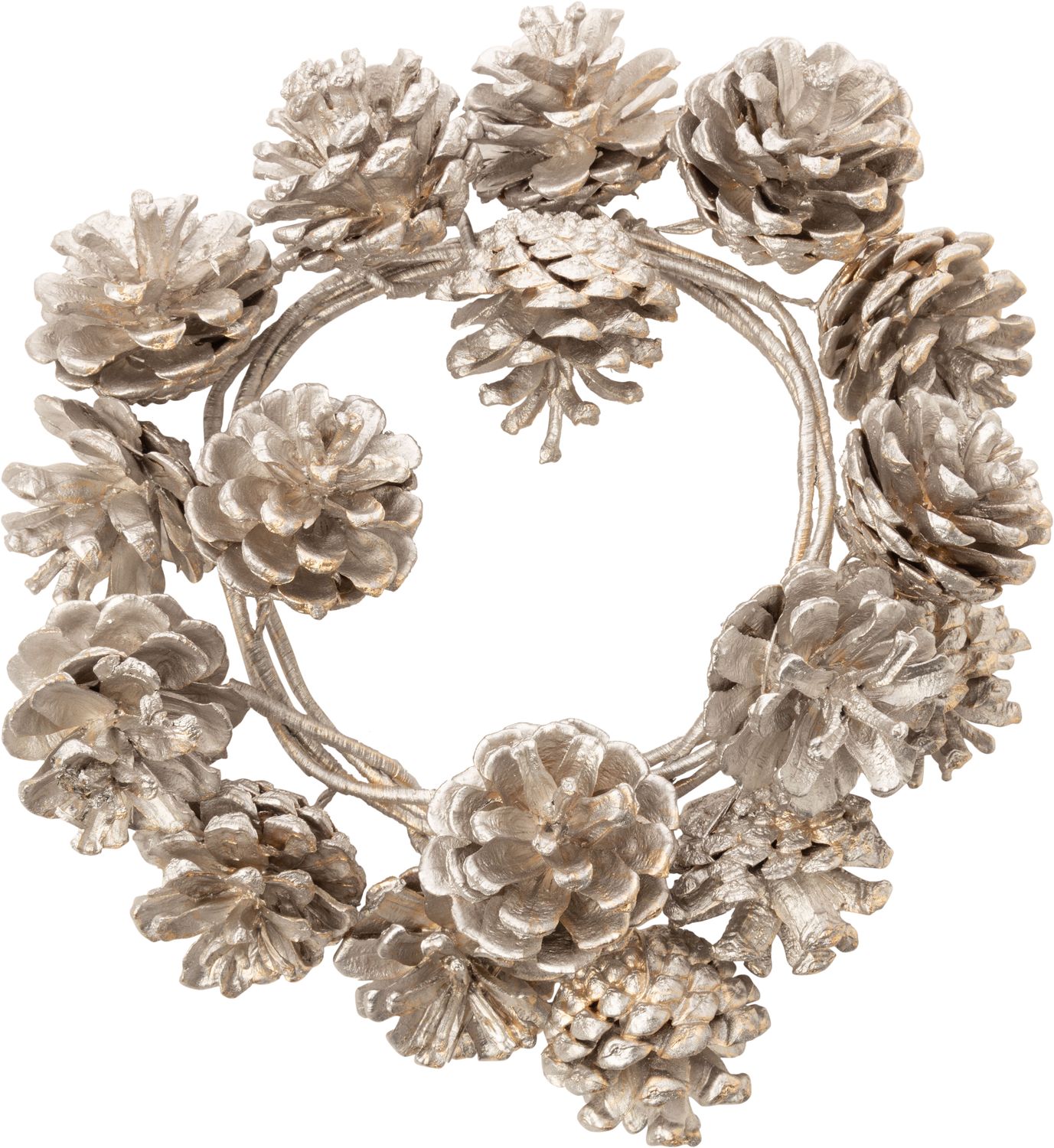 Champagne gold pine cone garland on wrapped wire base, 60 in  12