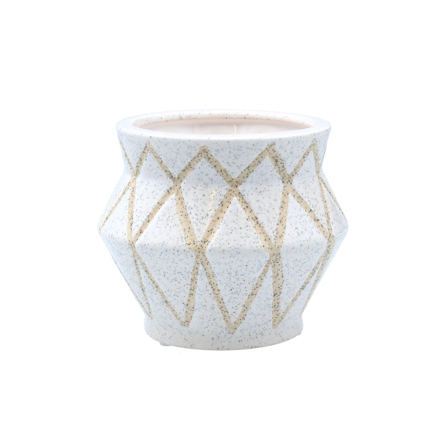 Speckled geodesic ceramic pot cover, sml, 4.8x4.8x4.2 in  6           