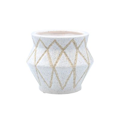 Speckled geodesic ceramic pot cover, sml, 4.8x4.8x4.2 in  6           