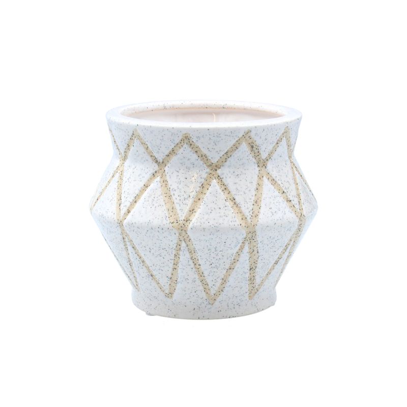 Speckled geodesic ceramic pot cover, sml, 4.8x4.8x4.2 in  6           