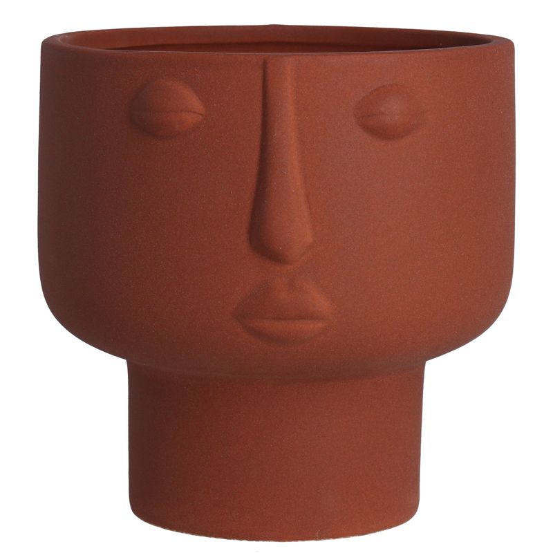 Terracotta Face Pot Cover Ornament, Sml 6x6x6in  4           