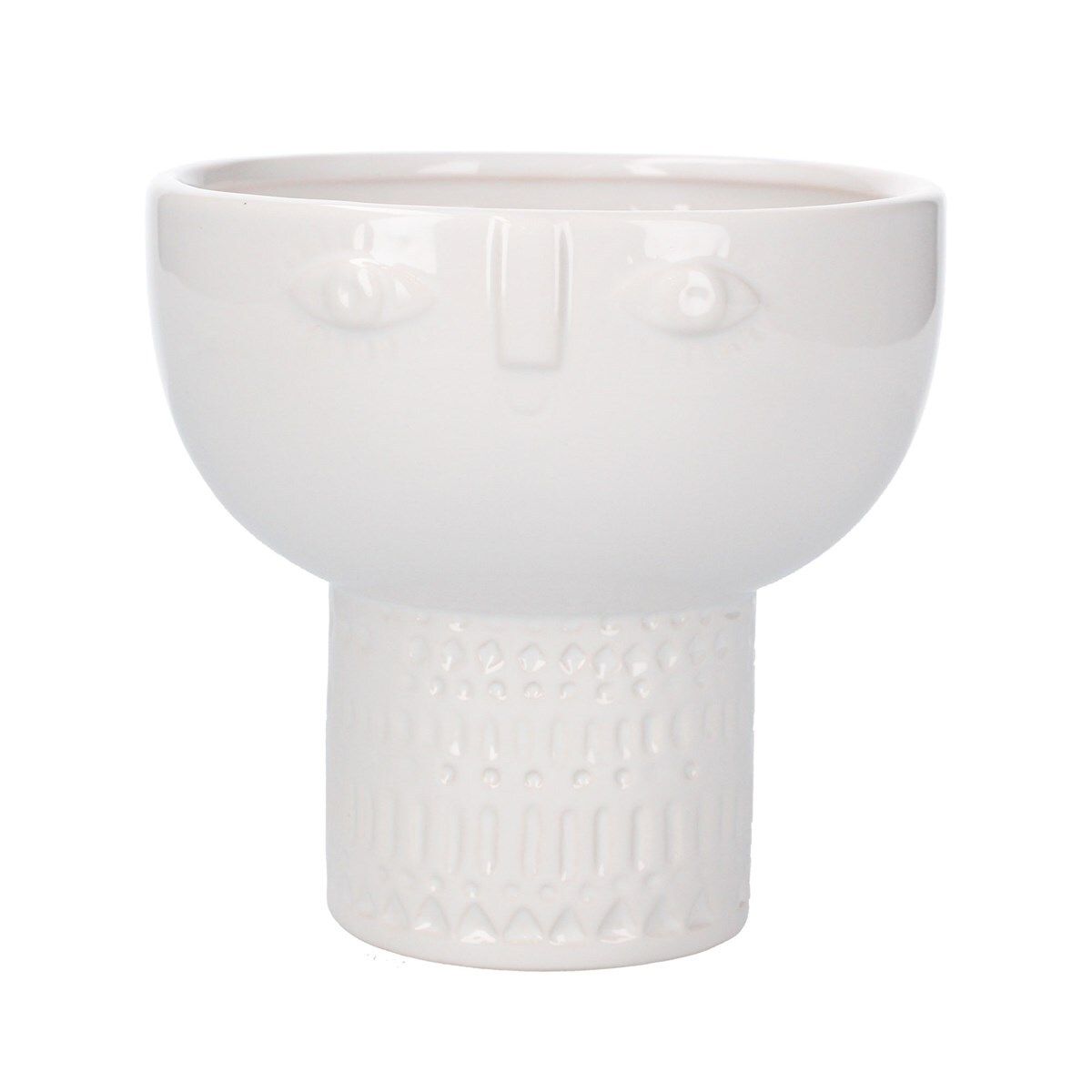 White face decorative bowl vase 5.3x5.3x5.2in  6              