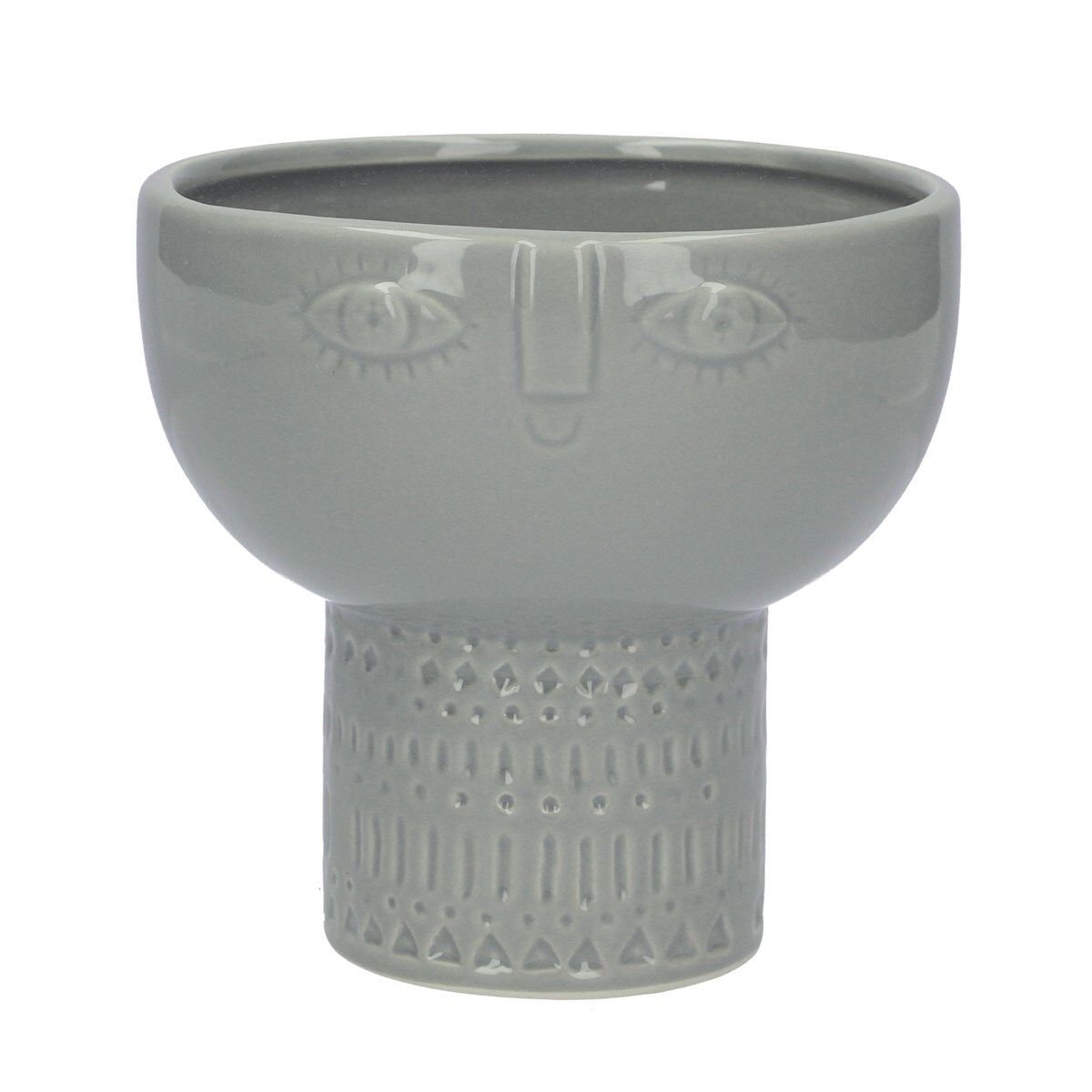 Grey face decorative bowl vase 5.3x5.3x5.2in  6              