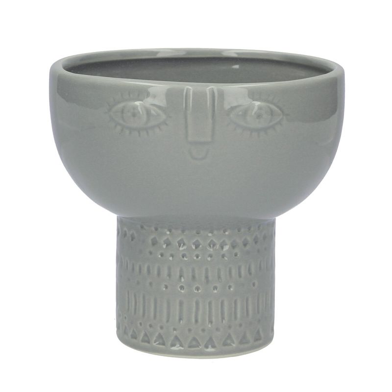 Grey face decorative bowl vase 5.3x5.3x5.2in  6              