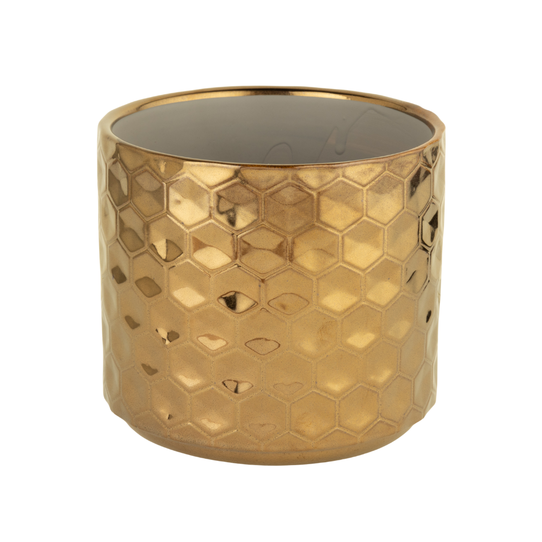 Copper Honeycomb Ceramic Pot Cover, Med 6.75x6.75x6in  4           
