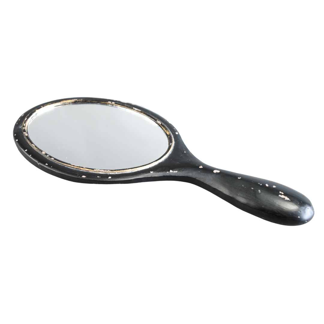 Black Finish Hand Mirror 9x4in  4           