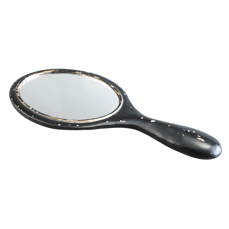 Black Finish Hand Mirror 9x4in  4           