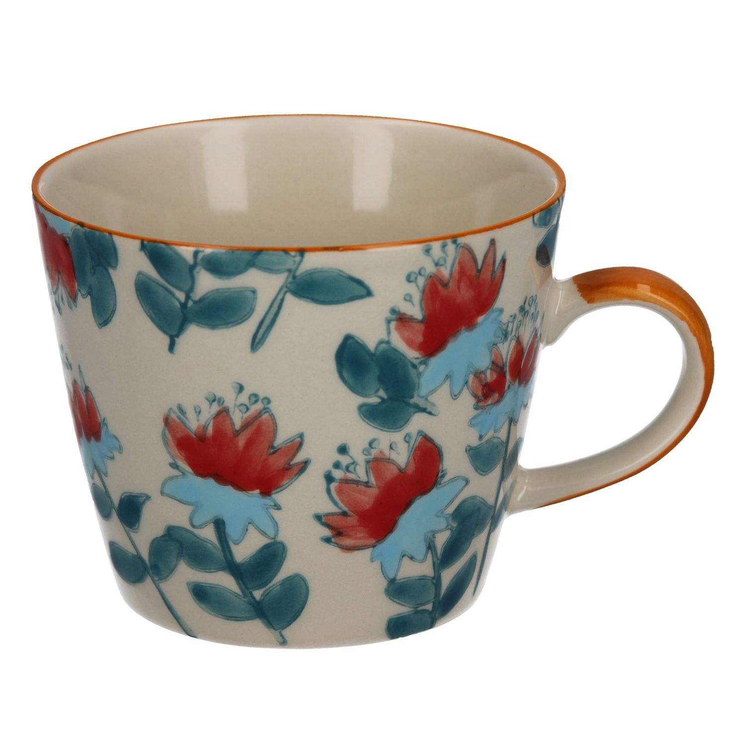 Hibiscus ceramic mug,  5x3.75x3 in  4           