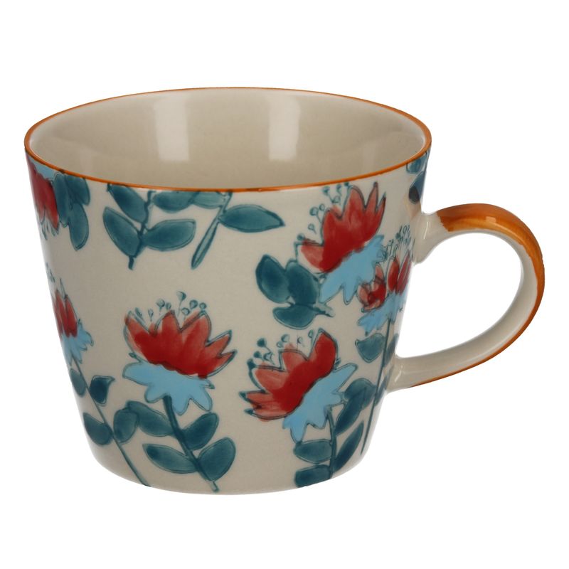 Hibiscus ceramic mug,  5x3.75x3 in  4           