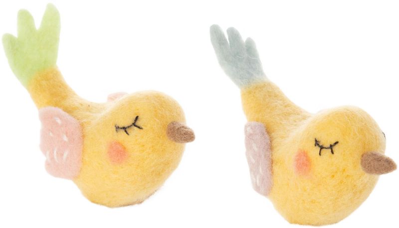 2 Asst&#39;d Felt Clip-on bird ornaments 3.1 in  12       