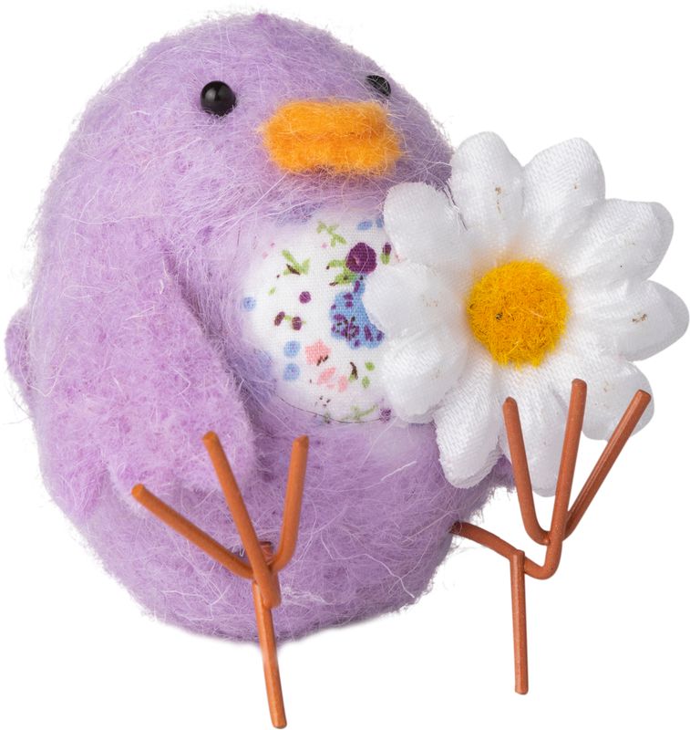 Felt Chick with daisy stem table decoration 3x3in  4       
