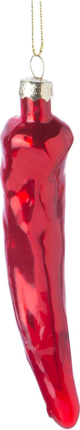 Glass chili pepper orn 4.9 in  12
