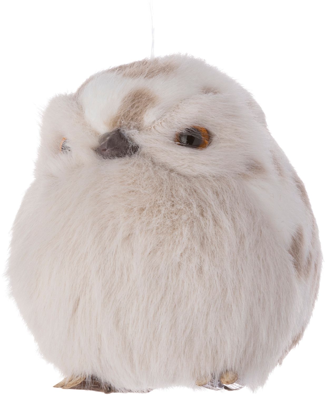 White spotted owl, plush ornament/tabletop 3.5 in  8