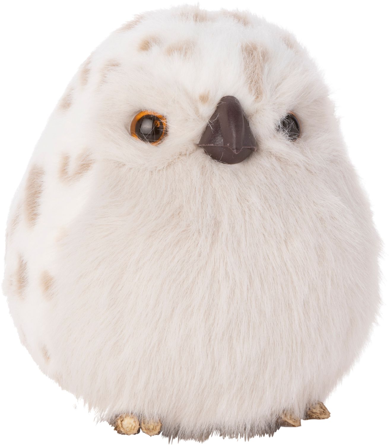 White spotted owl, plush ornament/tabletop, 4.75 in  6