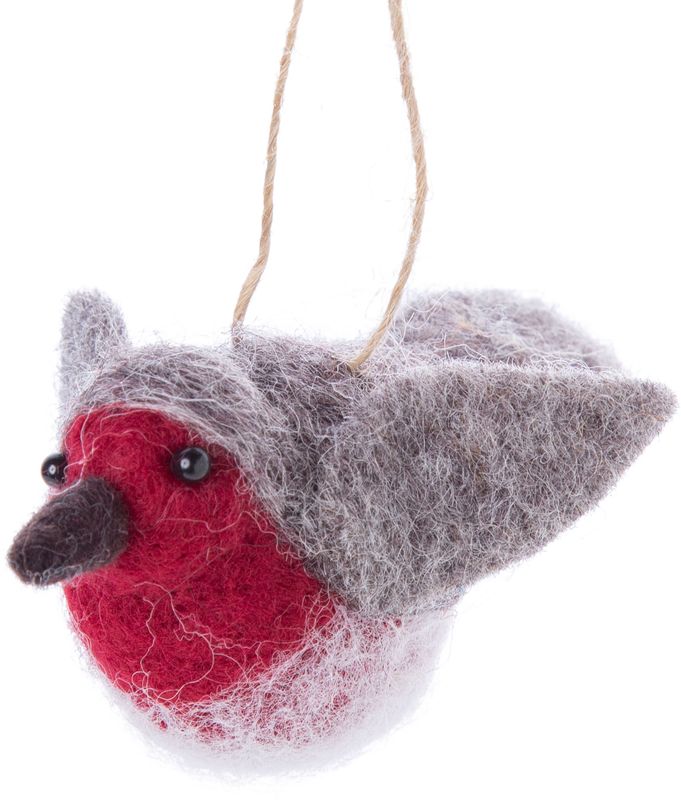 Felt robin ornament 4.25in  8