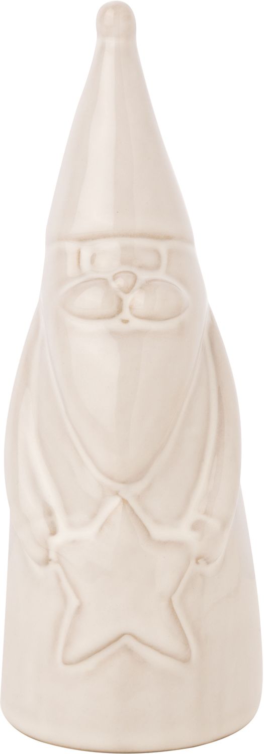 Santa, rubbed white finish, painted resin tabletop 7.5 in  6