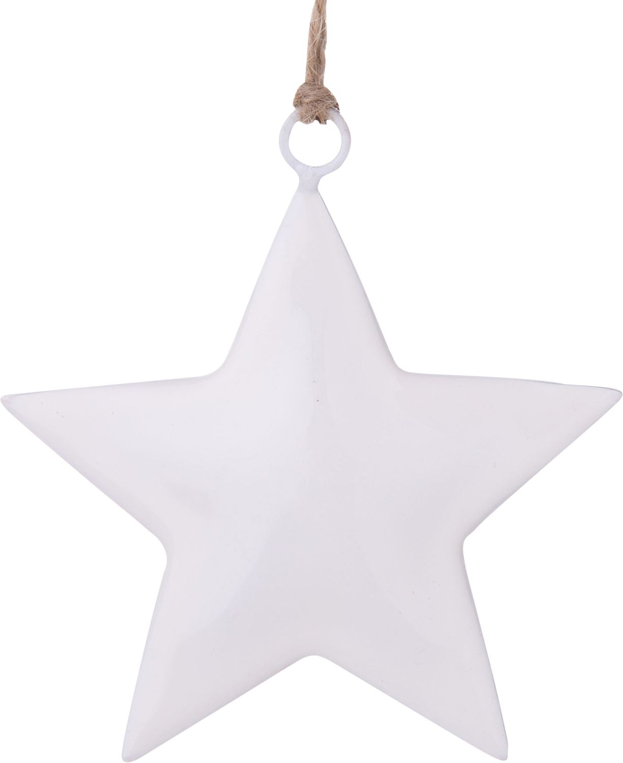 White enamel metal star ornament 3 in  24