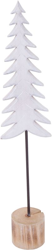 White washed wood tree table piece 17.5 in  4