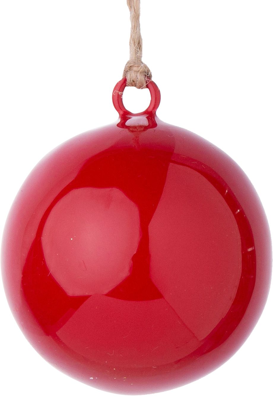 Red enamel metal ball ornament 2 in  12